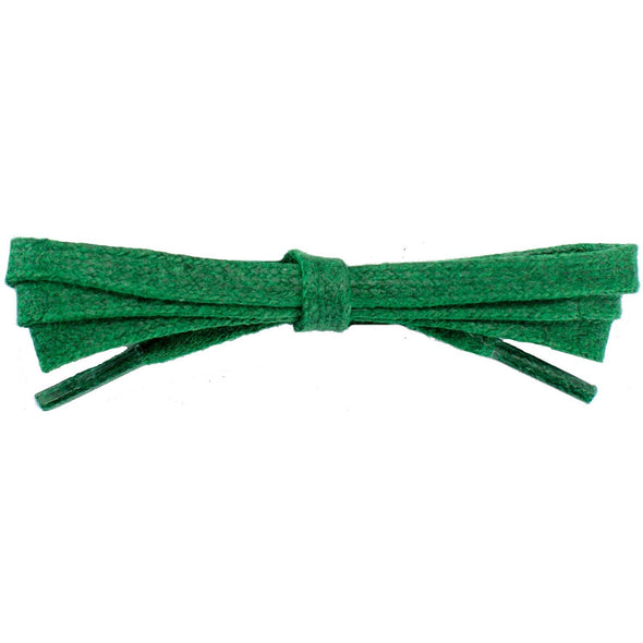 Waxed Cotton Flat Dress Laces - Kelly Green (2 Pair Pack) Shoelaces from Shoelaces Express