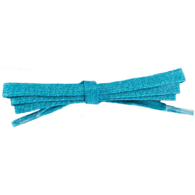 Waxed Cotton Flat Dress Laces - Turquoise (2 Pair Pack) Shoelaces from Shoelaces Express