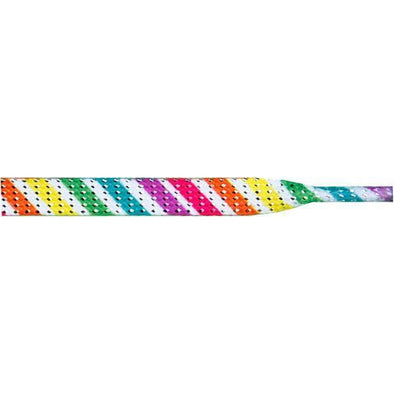 Glitter Flat 3/8" - Candy Stripe (12 Pair Pack) Shoelaces from Shoelaces Express
