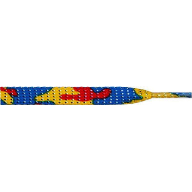 Glitter 3/8" Flat Laces - Colorful Camouflage (1 Pair Pack) Shoelaces from Shoelaces Express