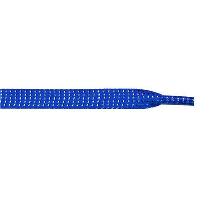 Glitter 3/8" Flat Laces - Blue (1 Pair Pack) Shoelaces from Shoelaces Express
