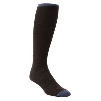 Hook + Albert Merino Over-the-Calf Wool Socks - Brown (1 Pair Pack) Shoelaces from Shoelaces Express