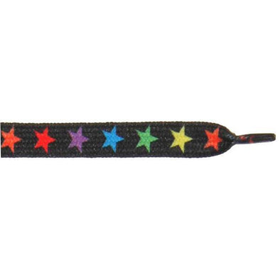 Printed Flat 9/16" - Colorful Stars (12 Pair Pack) Shoelaces from Shoelaces Express