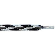 Metallic Thin Flat 3/8" - Silver/Black (12 Pair Pack) Shoelaces from Shoelaces Express
