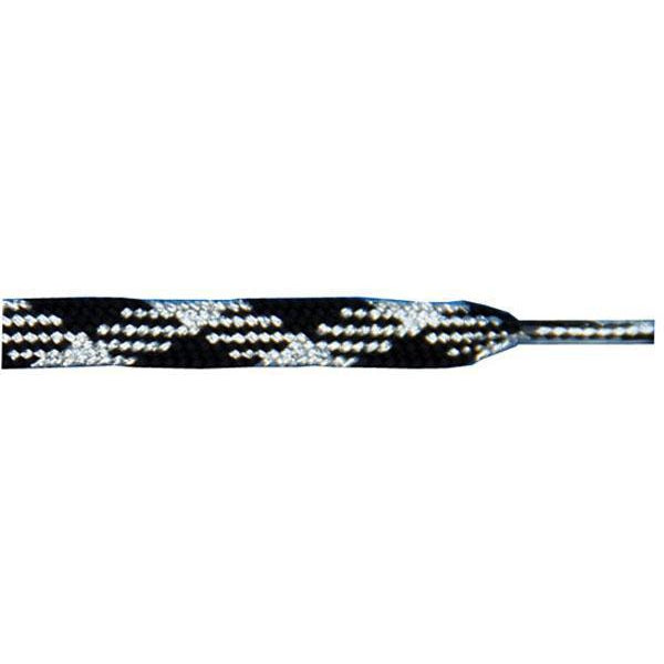 Metallic Thin Flat 3/8" - Silver/Black (12 Pair Pack) Shoelaces from Shoelaces Express