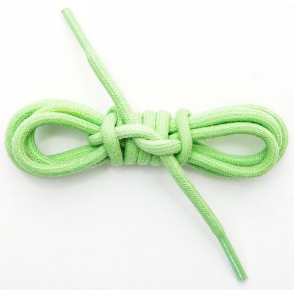 Waxed Cotton Round Laces Custom Length with Tip Lime Green (1 Pair P