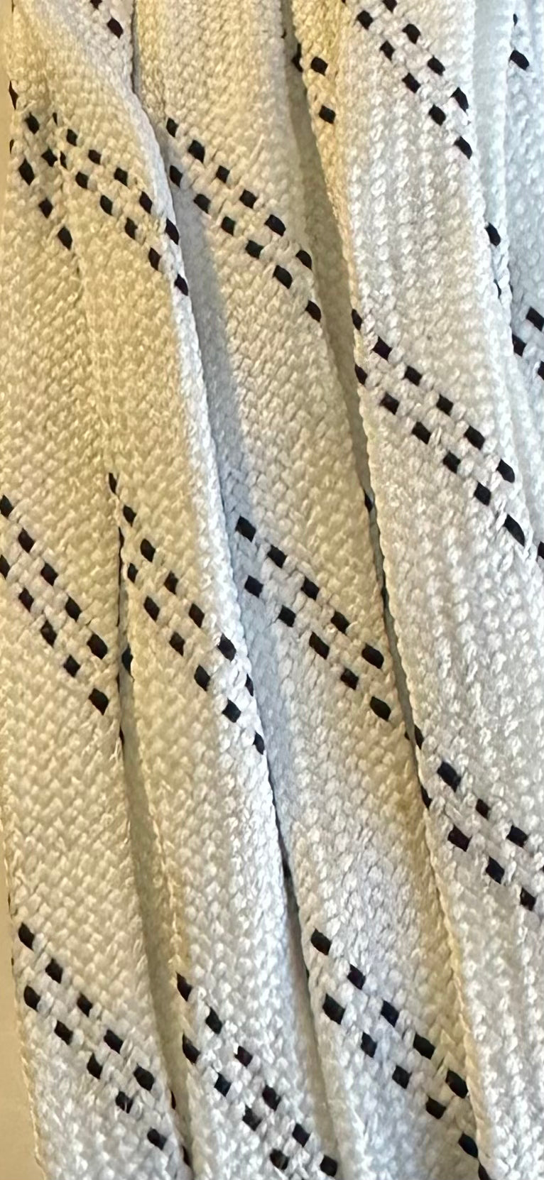 Spool - Flat Tubular Athletic - White with Black Dual Tracers (144 yards) Shoelaces 7/16"