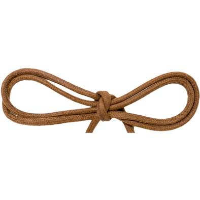 Wholesale Waxed Cotton Thin Round Dress Laces 1/8" - Light Brown (12 Pair Pack) Shoelaces from Shoelaces Express