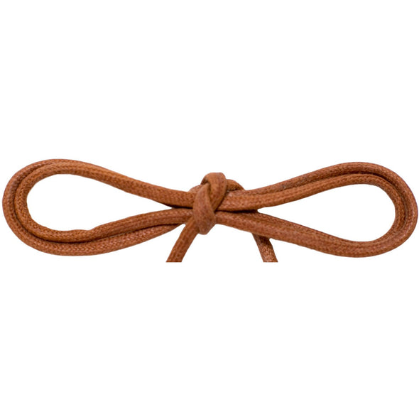 Waxed Cotton Thin Round 1/8" Dress Laces - Cognac (2 Pair Pack) Shoelaces from Shoelaces Express