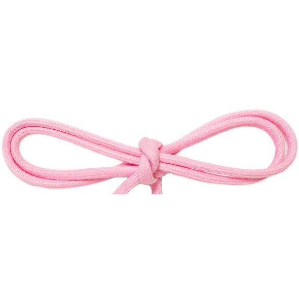 Waxed Cotton Thin Round Dress Laces Custom Length with Tip - Pastel Pink (1 Pair Pack) Shoelaces from Shoelaces Express
