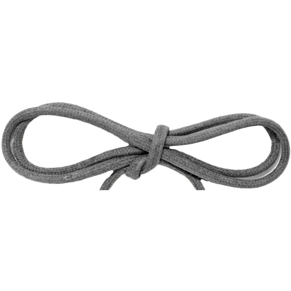 Waxed Cotton Thin Round Dress Laces Custom Length with Tip - Dark Gray (1 Pair Pack) Shoelaces from Shoelaces Express