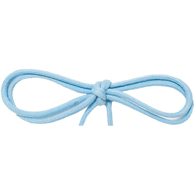 Waxed Cotton Thin Round Dress Laces Custom Length with Tip - Light Blue (1 Pair Pack) Shoelaces from Shoelaces Express