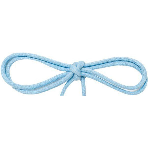 Wholesale Waxed Cotton Thin Round Dress Laces 1/8" - Light Blue (12 Pair Pack) Shoelaces from Shoelaces Express