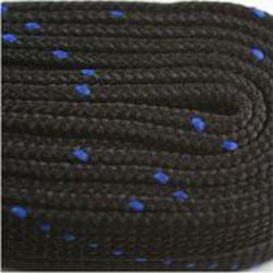 Poly Hockey Laces - Black/Royal Blue (2 Pair Pack) Shoelaces from Shoelaces Express
