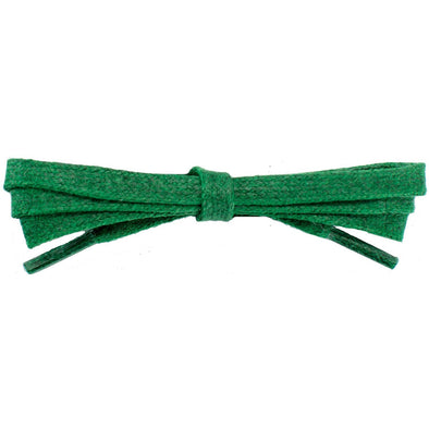 Waxed Cotton Flat Dress Laces 12 Pack - Kelly Green (12 Pair Pack) Shoelaces from Shoelaces Express