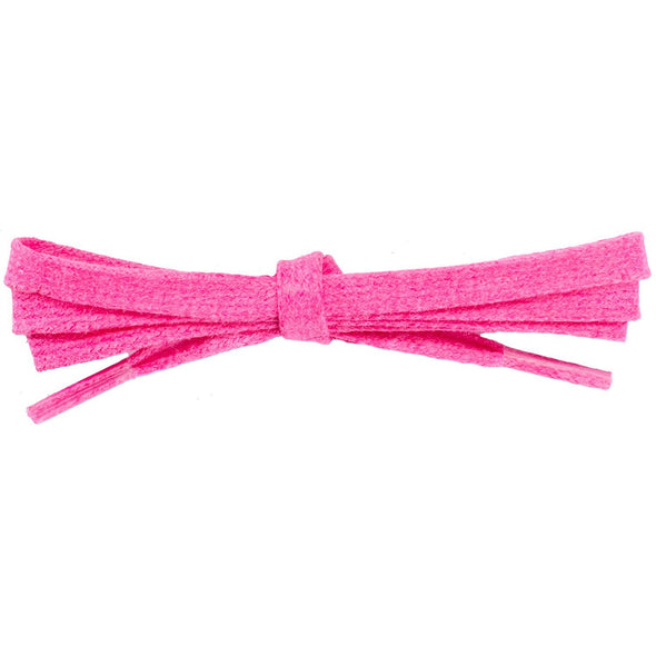Waxed Cotton Flat Dress Laces - Hot Pink (2 Pair Pack) Shoelaces from Shoelaces Express