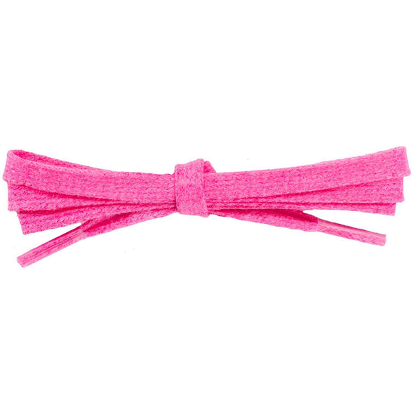 Wholesale Waxed Cotton Flat Dress Laces 1/4" - Hot Pink (12 Pair Pack) Shoelaces from Shoelaces Express