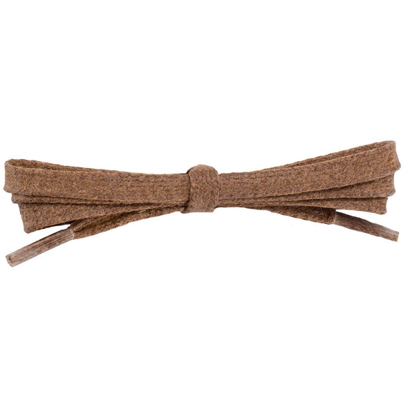 Wholesale Waxed Cotton Flat Dress Laces 1/4" - Light Brown (12 Pair Pack) Shoelaces from Shoelaces Express