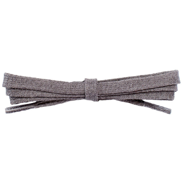 Wholesale Waxed Cotton Flat Dress Laces 1/4" - Dark Gray (12 Pair Pack) Shoelaces from Shoelaces Express
