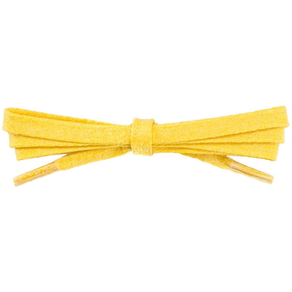 Wholesale Waxed Cotton Flat Dress Laces 1/4" - Yellow (12 Pair Pack) Shoelaces from Shoelaces Express