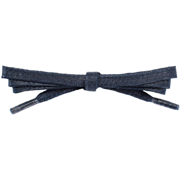Wholesale Waxed Cotton Flat Dress Laces 1/4" - Navy Blue (12 Pair Pack) Shoelaces from Shoelaces Express