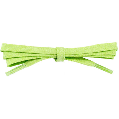 Wholesale Waxed Cotton Flat Dress Laces 1/4" - Lucky Lime (12 Pair Pack) Shoelaces from Shoelaces Express
