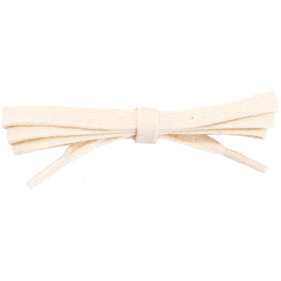 Waxed Cotton Flat Dress Laces - Natural White (2 Pair Pack) Shoelaces from Shoelaces Express