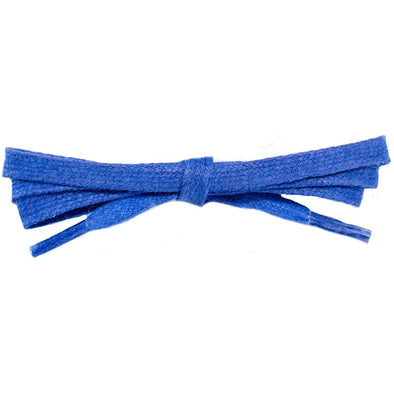 Wholesale Waxed Cotton Flat Dress Laces 1/4" - Royal Blue (12 Pair Pack) Shoelaces from Shoelaces Express