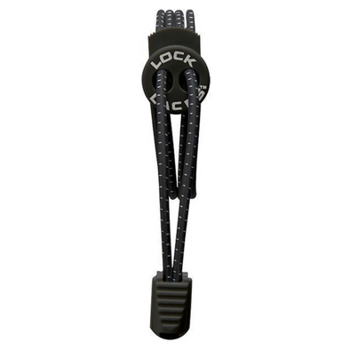 Lock Laces - Black (1 Pair Pack) Shoelaces from Shoelaces Express
