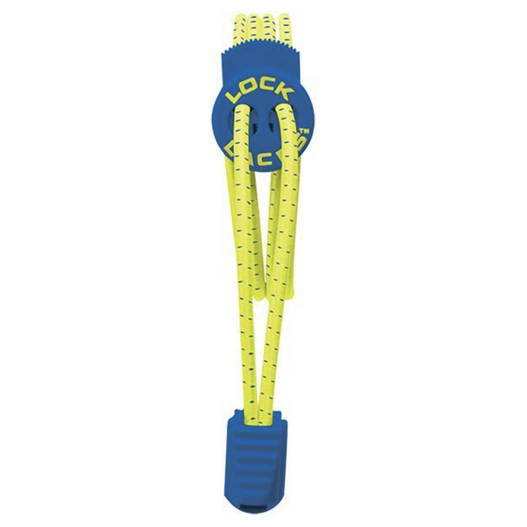 Lock Laces - Electric Blue/Yellow (1 Pair Pack) Shoelaces from Shoelaces Express