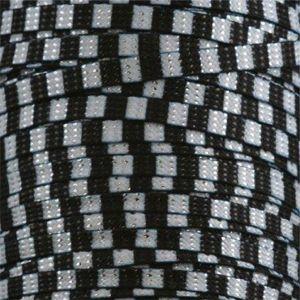 Glitter Flat Laces Custom Length with Tip - Black/White Stripe (1 Pair Pack) Shoelaces from Shoelaces Express