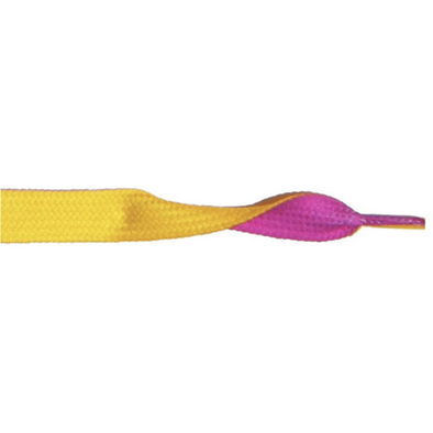 Printed 3/8" Flat Laces - Yellow/Purple (1 Pair Pack) Shoelaces from Shoelaces Express