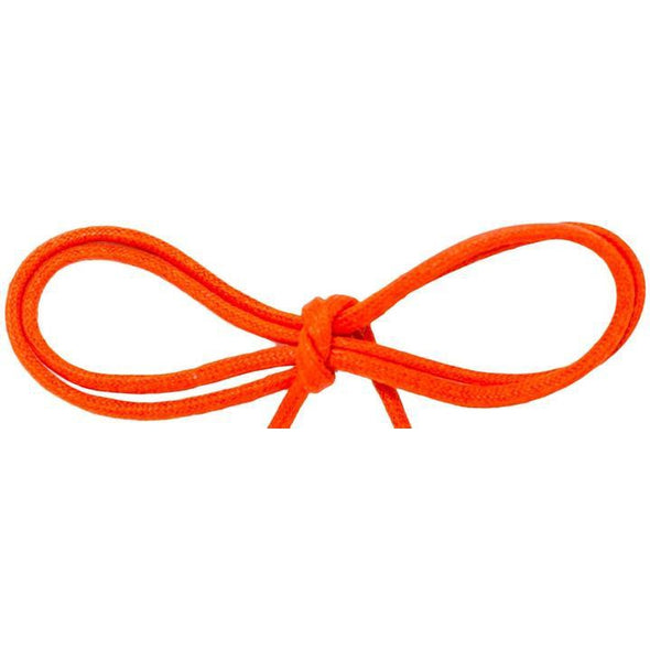 Waxed Cotton Thin Round Dress Laces 12 Pack - Citrus Orange (12 Pair Pack) Shoelaces from Shoelaces Express