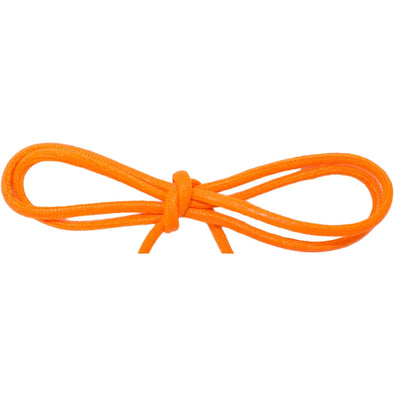Waxed Cotton Thin Round Dress Laces Custom Length with Tip - Fire Orange (1 Pair Pack) Shoelaces from Shoelaces Express