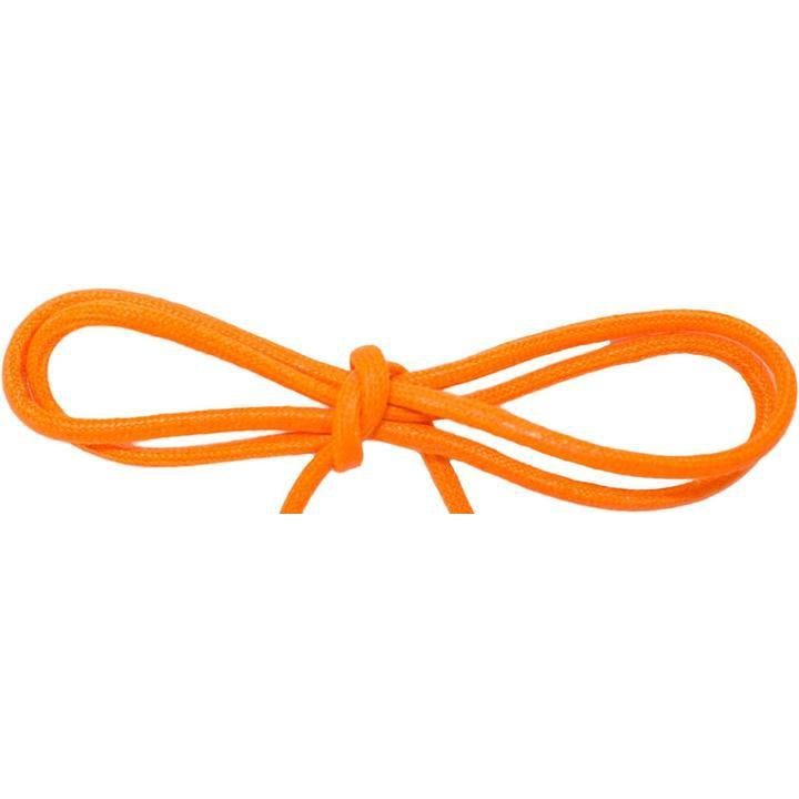 Waxed Cotton Thin Round 1/8" Dress Laces - Fire Orange (2 Pair Pack) Shoelaces from Shoelaces Express