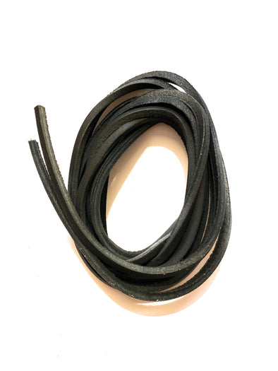 Square Leather Laces - Black (1 Pair Pack) Shoelaces