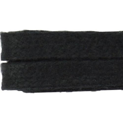 Waxed Cotton Flat Dress Laces Custom Length with Tip - Black (1 Pair Pack) Shoelaces from Shoelaces Express