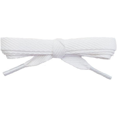 Wholesale Cotton Flat 3/8" - White (12 Pair Pack) Shoelaces from Shoelaces Express
