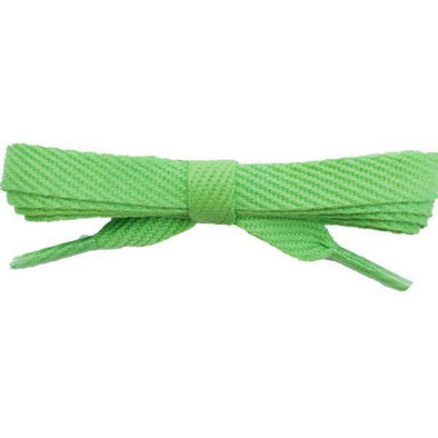 Cotton Flat 3/8" Laces Custom Length with Tip - Lime (1 Pair Pack) Shoelaces Shoelaces from Shoelaces Express