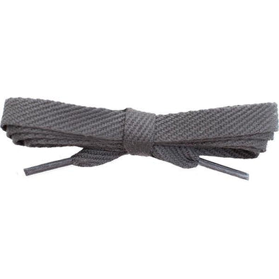 Cotton Flat 3/8" Laces Custom Length with Tip - Dark Gray (1 Pair Pack) Shoelaces Shoelaces from Shoelaces Express