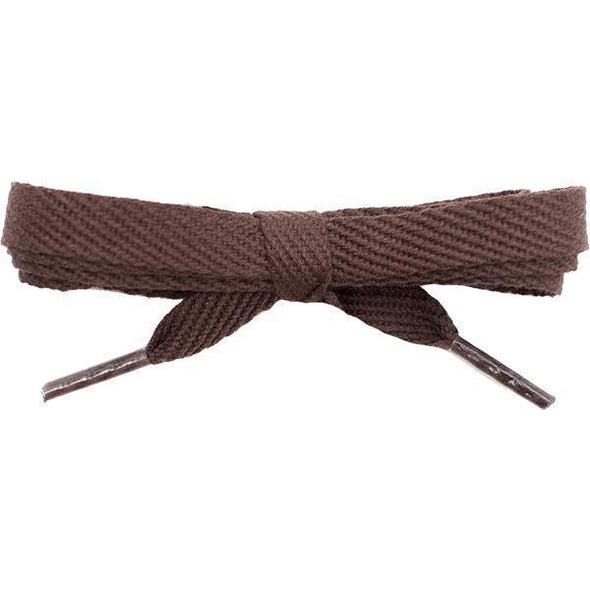 Wholesale Cotton Flat 3/8" - Brown (12 Pair Pack) Shoelaces from Shoelaces Express