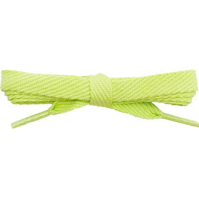 Cotton Flat 3/8" Laces Custom Length with Tip - Spring Green (1 Pair Pack) Shoelaces Shoelaces from Shoelaces Express