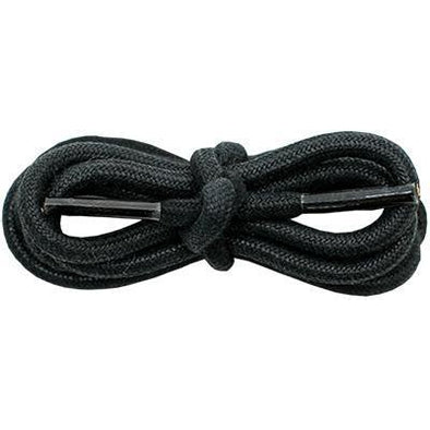 Wholesale Waxed Cotton Round 3/16" - Black (12 Pair Pack) Shoelaces from Shoelaces Express