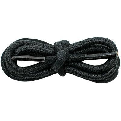 Waxed Cotton 3/16" Round Laces - Black (2 Pair Pack) Shoelaces from Shoelaces Express