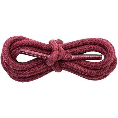 Waxed Cotton Round 3/16" - Burgundy (12 Pair Pack) Shoelaces from Shoelaces Express