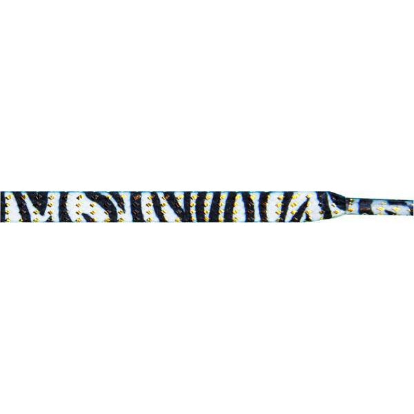 Glitter 3/8" Flat Laces - Zebra (1 Pair Pack) Shoelaces from Shoelaces Express