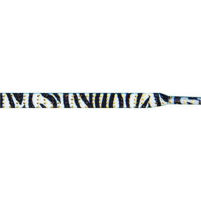 Glitter Flat 1/4" - Zebra (12 Pair Pack) Shoelaces from Shoelaces Express