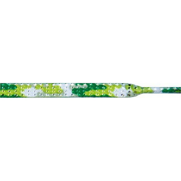 Glitter Flat 1/4" - Green Camouflage (12 Pair Pack) Shoelaces from Shoelaces Express