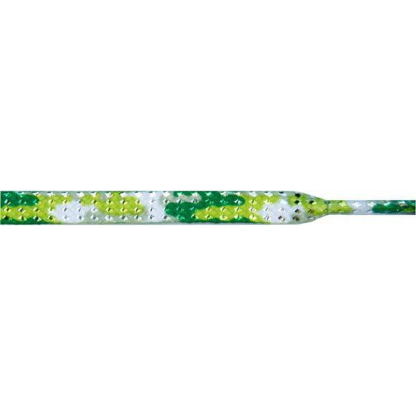 Glitter 1/4" Flat Laces - Green Camouflage (1 Pair Pack) Shoelaces from Shoelaces Express