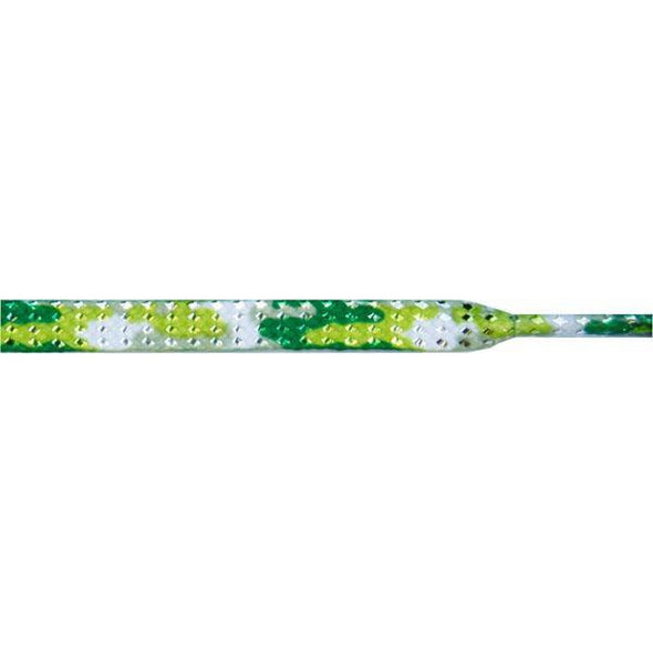 Glitter 1/4" Flat Laces - Green Camouflage (1 Pair Pack) Shoelaces from Shoelaces Express